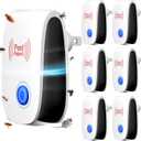 2025 Upgraded Electronic Pest Control Plug-in, Ultrasonic Repeller for Mice, Mosquitoes, Cockroaches, Spiders, Ants & More, Safe, Silent, Energy-Efficient, Ideal for Home, Office, Warehouse, 6-Pack (White)