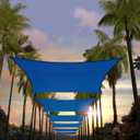 Amgo 8' x 16' Blue Rectangle Sun Shade Sail Canopy Awning UPF50+ AGTAPR0816, 95% UV Blockage, Water & Air Permeable, Commercial and Residential