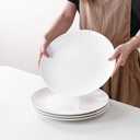White Dinner Plates Set of 2, Extra Large 12 Inch Dinner Plates, Oversized Ceramic Plates for Main Dishes, Microwave and Dishwasher Safe, 30.7Cm