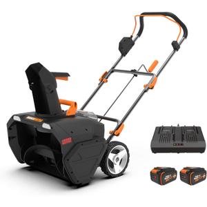 WORX 40V 20" Cordless Snow Blower, Electric Snow Thrower for 6-Car Driveway, Snow Removal with Brushless Motor, 2 4.0 Ah Batteries & Charger Included, WG471