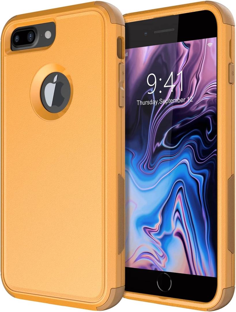 Diverbox for iPhone 8 Plus Case, iPhone 7 Plus Case [Shockproof] [Dropproof] [Dust-Proof],Heavy Duty Protection Phone Case Cover for Apple iPhone 8 Plus & 7 Plus (Yellow)