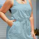 Yonique Plus Size Swimsuit Cover Up - Hollow Out Button Down Beach Coverups Spaghetti Strap Bathing Suit 2025 Summer Dress Light Blue 22W (Blue)