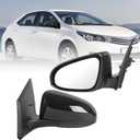 JDMSPEED Left Driver Side View Door Mirror Compatible with 2014-2019 Toyota Corolla with Power Glass Manual Folding Non-Heated Black Replaces TO1320293 (3Pin)
