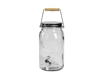 Mason Craft and More Glass Drink Dispenser with Lid - Clear