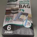 Cozy Essential 6 Jumbo Vacuum Storage Bags, Space Saver Bags Compression Storage Bags for Comforters and Blankets, Vacuum Sealer Bags for Clothes Storage, Hand Pump Included