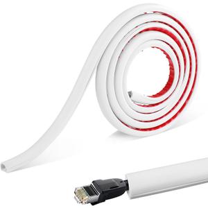 Cord Hider, Self Adhesive White Wire Covers for Cords TV on Wall PVC Material 200cm/78.74in Cable Concealer Wire Organizer Cord Trunking for Cable Tidy Management Conduit Home Office