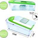 LHS Mandoline Slicer, 4 Sharp Stainless Steel Blades with Food Storage Container  Kitchen Tools for Cheese, Chocolate, Vegetables& Fruits - Dishwasher Safe (Green)