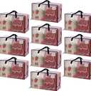 VENO 10 Pack Moving Bags and Large Christmas Decoration Storage Bins with lids. Alternative to Moving Boxes, Packing Supplies for College. Heavy Duty Totes (Clear, 10 Pack)