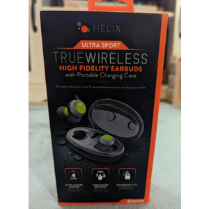 Helix UltraSport True Wireless High Fidelity Earbuds w/ Portable Charging Case