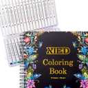 36 Colors Alcohol Markers & Coloring Book for Adults to Relax and Relieve Anxiety, Stress Free Adult Coloring Book with Markers included 30 Themes Designs