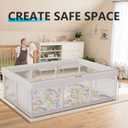 Hiaksedt Baby Playpen 74x50 in PlayPen for Babies and Toddlers, Large Play Yards for Indoor & Outdoor with Zipper Gates, Breathable Mesh with Mat
