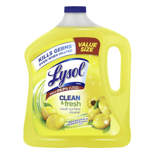 Lysol Multi-Surface Cleaner, Sanitizing and Disinfecting Pour, to Clean and Deodorize, Sparkling Lemon and Sunflower Essence, 90 Fl Oz