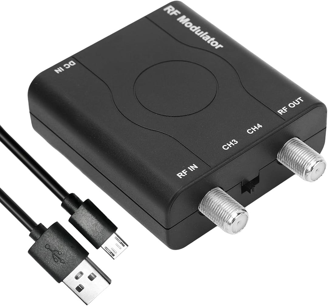 HDM61 HDMI to Coax Adapter, 1080P HDMI to RF Converter with NTSC Format Output CH3/CH4 Plug and Play RF Modulator for TV Antenna Signal