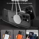 Mobnano for iPhone 16 Pro Case, Compatible with MagSafe, Crystal Clear Case with Magnetic Ring, Multicolor Protective Shockproof Bumpers, Not Yellowing Slim Cover for Men Women - Black