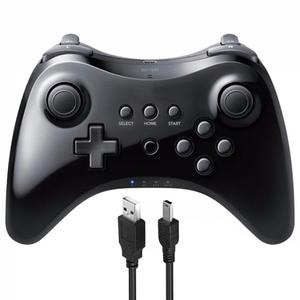 LACTIVX Wireless Pro Controller for Nintendo Wii U Console with USB Charging Cable(Black)