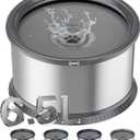 1.6 Gallon Dog Water Bowl, 6.5L/220oz Stainless Steel No Spill Water Bowl for Large Dogs, Super Large Capacity Splash Proof Pet Slow Drinking Water Bowl with Anti-Slip Mat for Mess Drinkers (Grey)