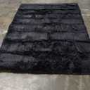 Super Soft Fluffy Rug for Bedroom, Modern Shaggy Rug Fuzzy Kids Rug for Living Room, Plush Indoor Nursery Home Decor Rug with Non-Slip Bottom, Black, 4 X 6 Feet