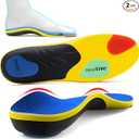 Professional Sport Insoles with Medium Arch Support and Shock Absorption for Plantar Fasciitis and Flat Feet Pain Relief in Men and Women, Orthotics Shoe Insert, Breathable & Anti-Slip, Blue, XS