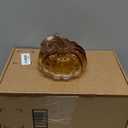 Arikyrist 5.1 x 4.1 Inch Glass Hand Blown Art Collectible Pumpkin Gifts for Friends, Fall Harvest Thanksgiving Halloween Art Golden Pumpkins Decoration for Home