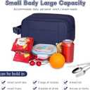 NOL Natural Organic Lifestyle Freezable Snack Bag, Leakproof Cooler Lunch Bag, Reusable, Zip Closure with Buckle Handle Nylon Waterproof Snack Box for Work Travel-Navy blue