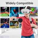 Hibloks 3 in 1 Handle Attachments Compatible with Meta Quest 3 / Oculus Quest 3S Controller, Beat Saber/Baseball/Golf Club/VR Gorilla Tag Long Arms Grips for Meta Quest 3/3S Accessories