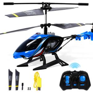 A ALPHA RC Helicopter, 2.4G Remote Control Helicopter with LED Lights, Vigilante, Indoor Outdoor Remote Control Helicptero Toy for 8 9 10 11 12+ Year Old Boys Gifts, Blue