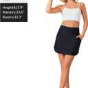 ANIVIVO Women's 17" Swim Skirt High Waisted Bathing Suit Skirt Tummy Control Swimsuit Bottoms for Women with Zipper Pocket
