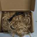 FLUFYMOOZ Ponytail Extension, 12" Short Claw Ponytail Extension Wavy Curly Jaw Clip in Pony tails Hair Extension Natural Synthetic Hairpiece for Women (Golden Blonde with Highlights)