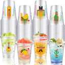 50 Pcs Fiesta Theme Cups 12 oz Drinking Cups Cinco De Mayo Party Decorations Mexican Disposable Clear Plastic Cup for CSummer Pool Mexicana Birthday Party Supplies