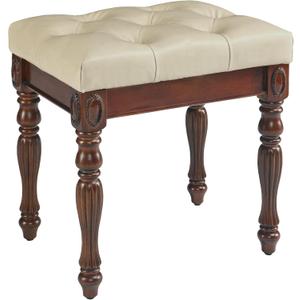 Vanity Bench Stool with Upholstered Seat, Piano Bench with Solid Wood Carving Legs, Home Chairs Button Padded Cushion, Makeup Dressing Bench, No-Tools Assembly, Cherry Walnut Leg & Beige FD1533BG Vanity Bench Stool with Upholstered Seat, Piano Bench with Solid Wood Carving Legs, Home Chairs Button Padded Cushion, Makeup Dressing Bench, No-Tools Assembly, Cherry Walnut Leg & Beige FD1533BG