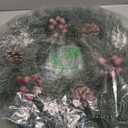 Christmas Wreath, Xmas Wreath for Front Door with Hanger, Christmas Decor with Artificial Red Berry Pine Cone Spruce, Artificial Wreath Christmas Decorations for Indoor Outdoor (Green-3, 30cm)