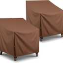 Arcedo Waterproof Patio Chair Covers, Heavy Duty Outdoor Lounge Chair Covers, Patio Furniture Covers for Lawn Garden Swivel Rocking Chairs, All Weather Protection, 34"W x 37"D x 36"H, 2 Pack, Brown