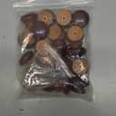 20Pcs Wood Dresser Knobs, Brown Mushroom Shape Wooden Furniture Cabinet Knobs Single Handle Pulls with Screws (Diameter :1.3 inches, Height :1 inch)