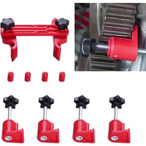 9 PCS Automotive Engine Camshaft Locking Tool, Cam Gear Clamp and Bracket Anti-Skid Design Kit, Camshaft Alignment Timing Retainer, Universal for Most Cars Twin Camshaft Engines (Red)