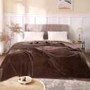 BEDELITE Fleece Blanket King Size Blankets for Bed, Luxury Plush Cozy Fuzzy Blanket 108x90 inches, Super Soft Warm Lightweight Throw Blanket All Seasons Suitable, Brown