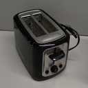 Toastmaster 2-Slice Toaster - Black with Stainless Steel - Kitchen Essential for Sandwich Bread & Breakfast Toast - Toaster with Wide Slots, High Rise Toast Lift & Cool-Touch Exterior