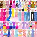 18 Set Doll Clothes Includes 8 Fashion Dresses 2 Long Evening Dress 2 Sequin Dresses 6 Tops 2 Pants 2 Skirts 2 Shorts Casual Outfits for 11.5 Inch Girl Dolls