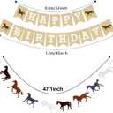 Tatuo 3 Pcs Horse Birthday Banner Party Decorations Derby Racing Horse Banner Paper Bunting Garland Farm Theme Decor for Present Birthday Wedding Party Supplies, Pre Assembled Hanging Decoration