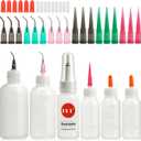FJNATINH Precision Tip Applicator Bottle, Mini Glue Squeeze Bottle with Brush Tip for Oil, Wood Glue, Craft Glue, Paint, Crafting Fine Dispenser