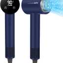 Hair Dryer,110000 RPM High-Speed Brushless Motor for Fast Drying with HD Digital Display, Low Noise Compact Hair Blow Dryer for Curly Hair for Home Travel Salon #201 Purple Blue