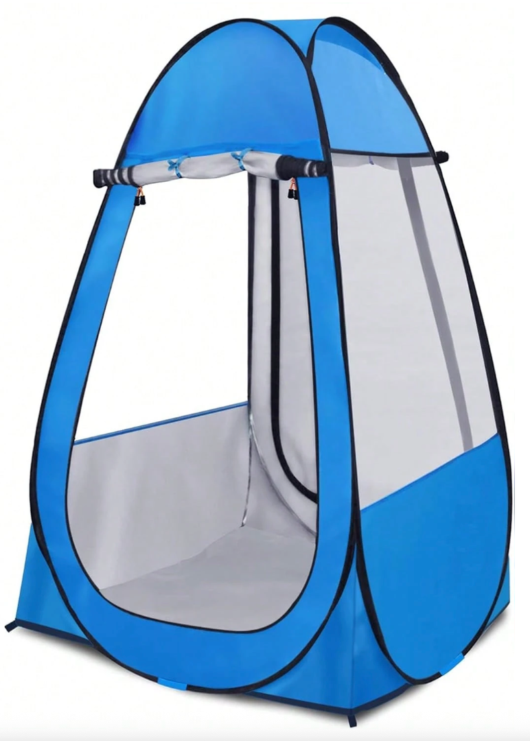 Pop Up Tent, Clear Outdoor Tents Sports Fishing, Rainproof and Windproof Beach Camping, Lightweight and Sturdy, Easy Set Up, UPF 50+ Portable Folding 39" x 64" (Thickened - Blue)