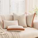 a moment Loop Yarn Linen-Like Pillow Cover Natural Soft Decorative Throw Pillow Case Farmhouse 12x20 Inch, Bohemian Textured Cushion Cover for Sofa Bed, Wrinkle-Resistant Home Decor Orange