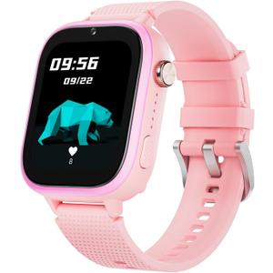 OKYUK Kids Smart Watch Gift for Girls Age 5-12, 4G Kids Watch 47 Games, HD Touch Screen Two-Way Calling Feature, School Settings, SOS, Birthday Gift for Boys and Girls Ages 7 8 9 10 (Pink)