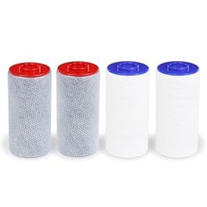 Compatible with Weddell Duo Shower Filter, Replacement Cartridges Full Set + Extra Filters, Removes Chlorine, PFAS, Heavy Metals, Particulates, for Clean & Safe Shower Water (2+2)