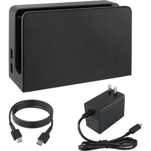 Dock Station for Nintendo Switch/Switch OLED with LAN Port,3-1 Switch Docking Station Set for TV with 1080P HDMI Cable and AC Adapter,Dock Base Charging Dock Station for Nintendo Switch/OLED (Black)