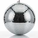 12 Inch Large Disco Ball, Rotating Mirror Ball with Real Glass Tiles, Sturdy Hanging Ring for Party Decorations, Weddings, Nightclub, Birthday, Home Ceiling Dcor, Silver Disco Ball for Events