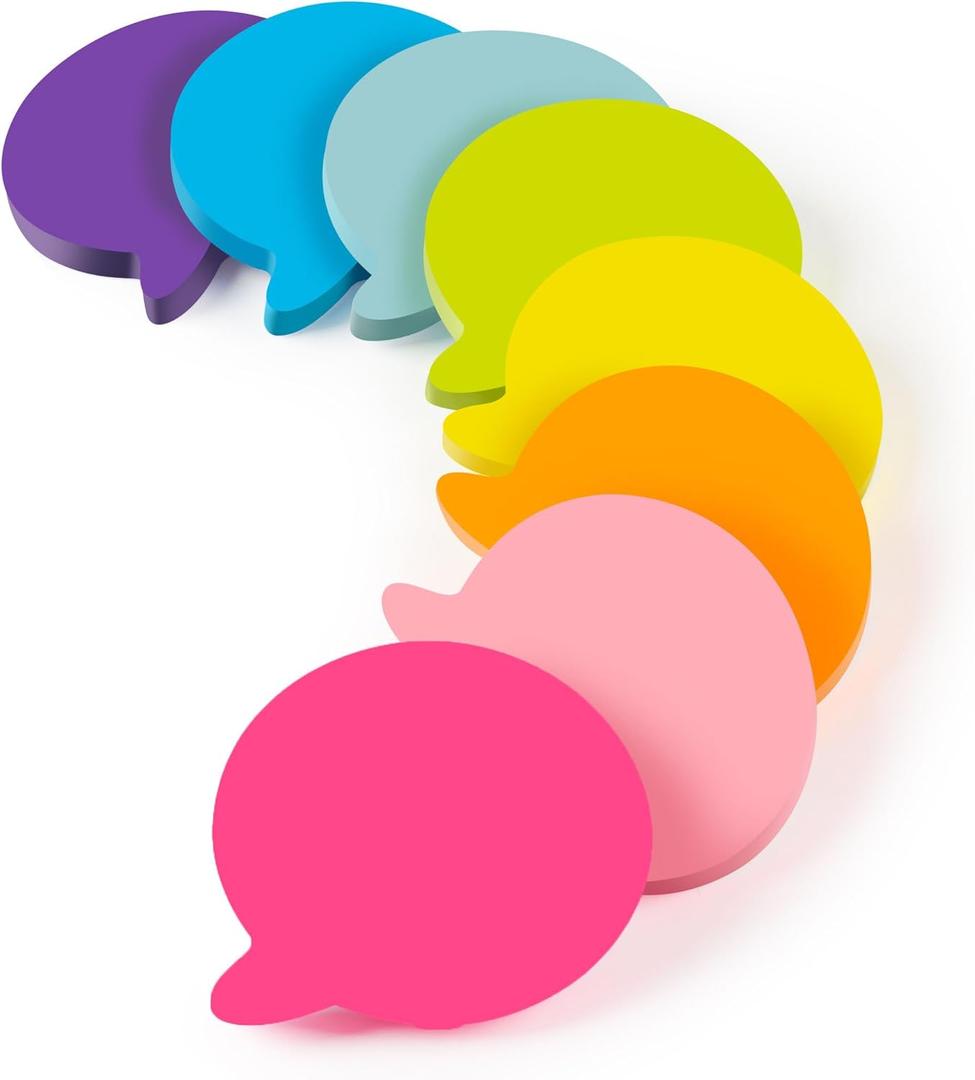 2 x Bubble Sticky Notes 3x3 in, 8 Pads, Super Cute Bright Color Strong Adhesive Post, Clean Removal, 82 Sheets/pad