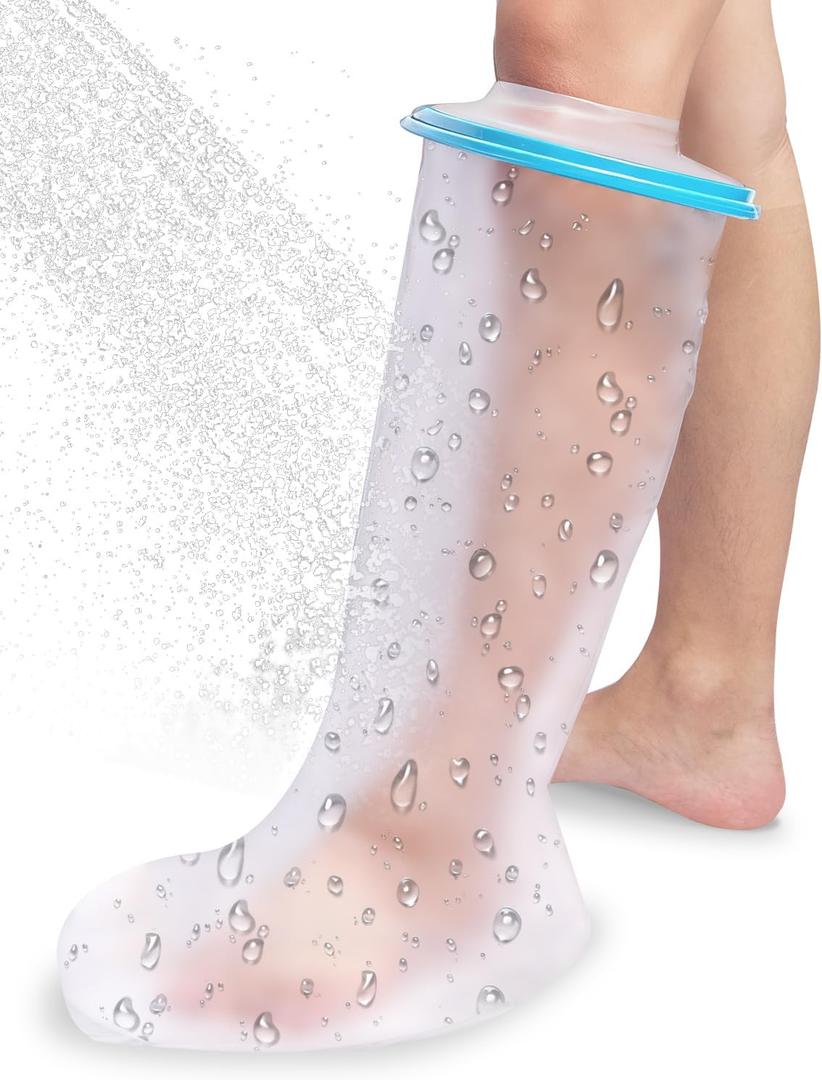 JTF Cast Covers for Shower Leg, Reusable Waterproof Leg Cast Cover for Showering, Cast Shower Cover Leg, Cast Protector for Shower Leg Adult, Shower Boots for Foot After Surgery and Wound Care