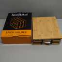 SpaceAid Bamboo Pull Out Spice Rack Organizer for Cabinet, Heavy Duty Slide Out Seasoning Kitchen Pantry Sliding Vertical Organization, 7.6" Wide, 3 Drawers(2" Wide), 2-Tier, Natural