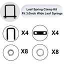 4 Pack Square U-Bolt for Trailer- Fits 3.0 Inch Wide Leaf Springs, Galvanized Steel Clamp Set, Secure Fit for Truck, Boat and Trailers, Black